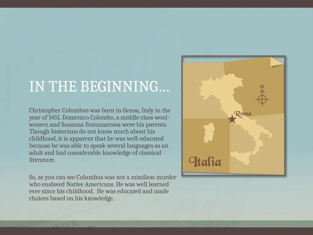 Christopher Columbus by: Lauren Thomas and Lexi - slide 3 of 16