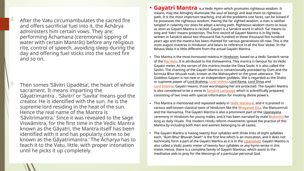 The Sacred Thread Ritual Analysis Summary of - slide 9 of 15