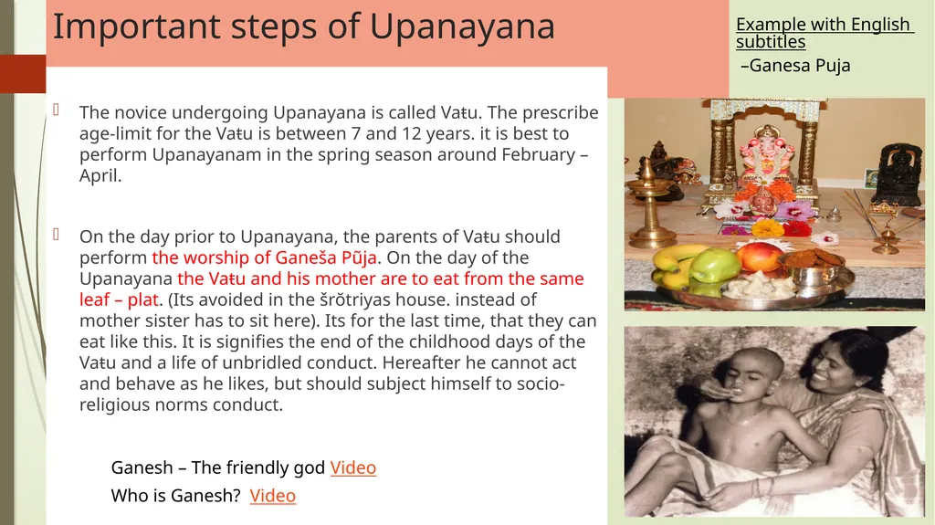 The Sacred Thread Ritual Analysis Summary of - slide 5 of 15