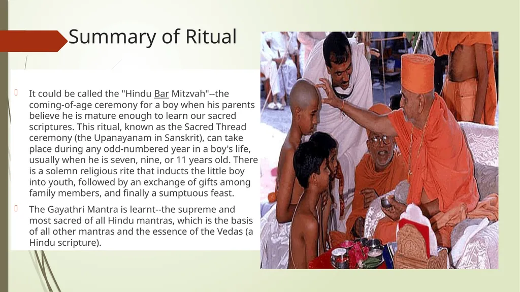 The Sacred Thread Ritual Analysis Summary of - slide 2 of 15