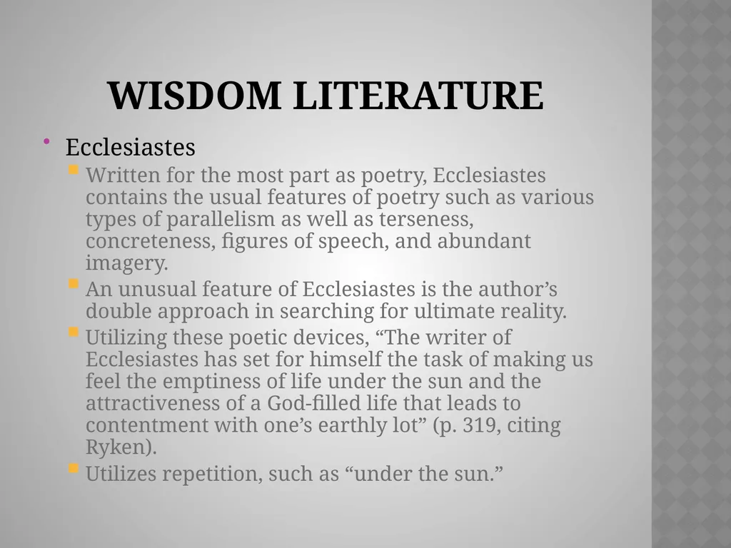 A Word from the WisE: Poetry and Wisdom Chapter 6 - slide 18 of 28