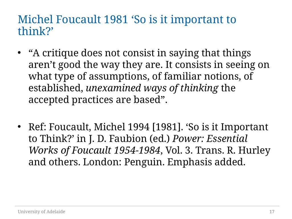 Critical Policy Analysis: “What’s the Problem - slide 17 of 36