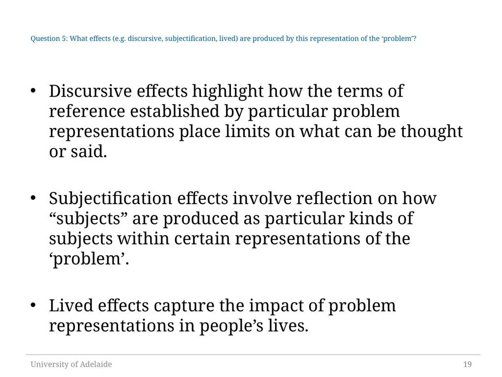 Critical Policy Analysis: “What’s the Problem - slide 19 of 36