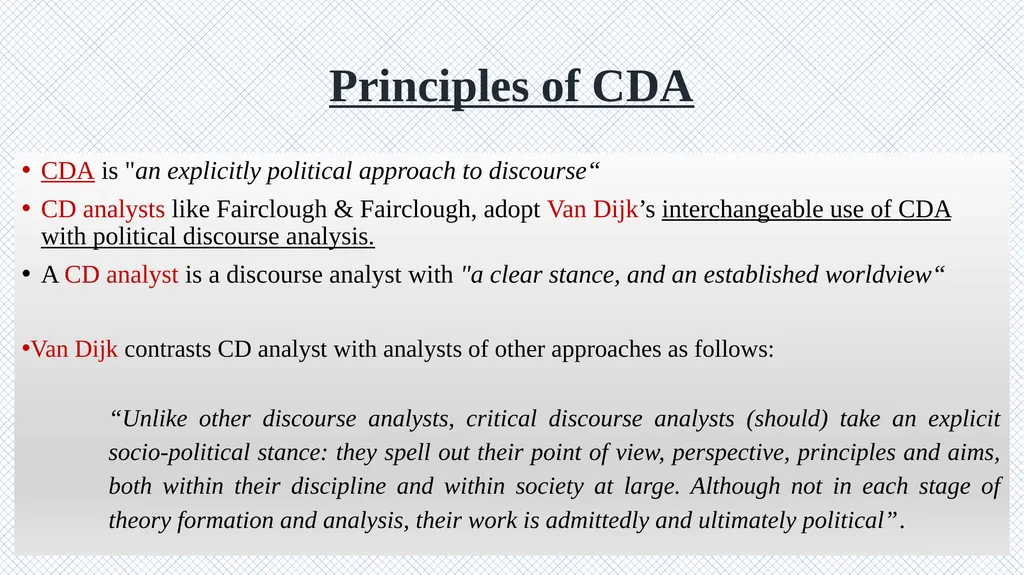 Critical Discourse Analysis Presented by: Asal - slide 12 of 32