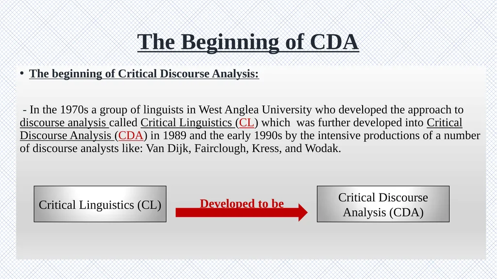 Critical Discourse Analysis Presented by: Asal - slide 3 of 32