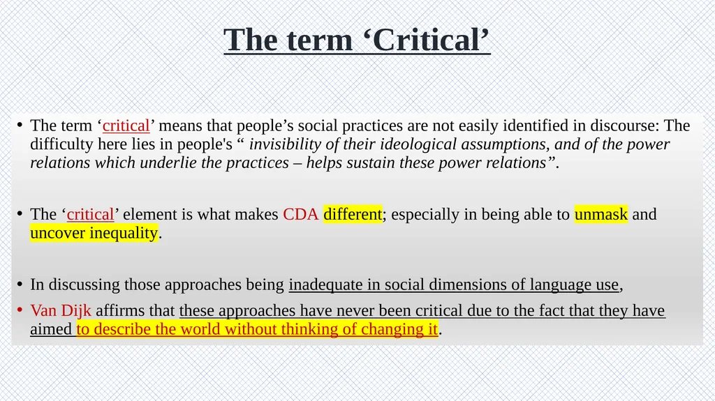 Critical Discourse Analysis Presented by: Asal - slide 16 of 32