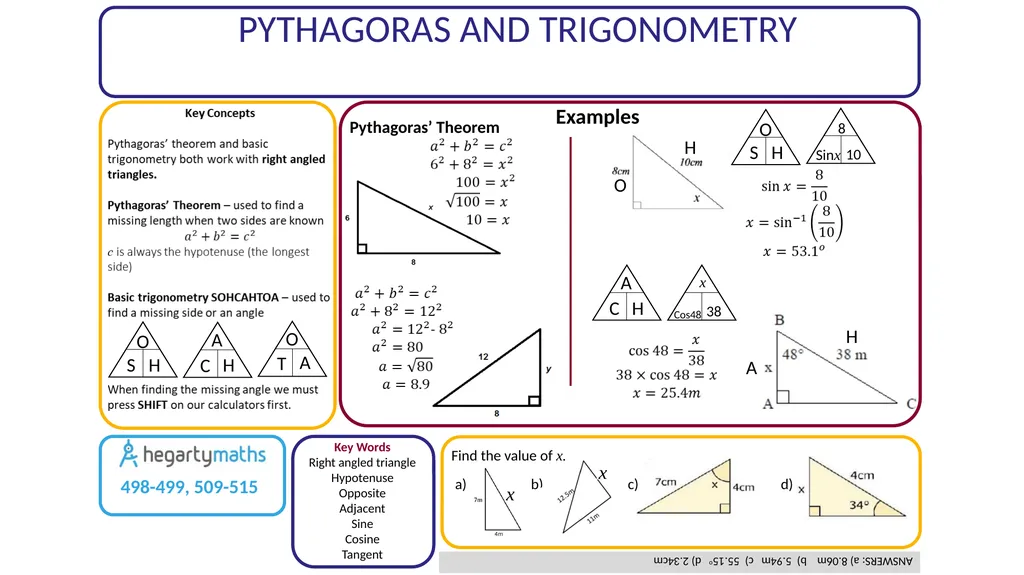 Key Words Sine Cosine Side Angle Inverse 2D - slide 1 of 3