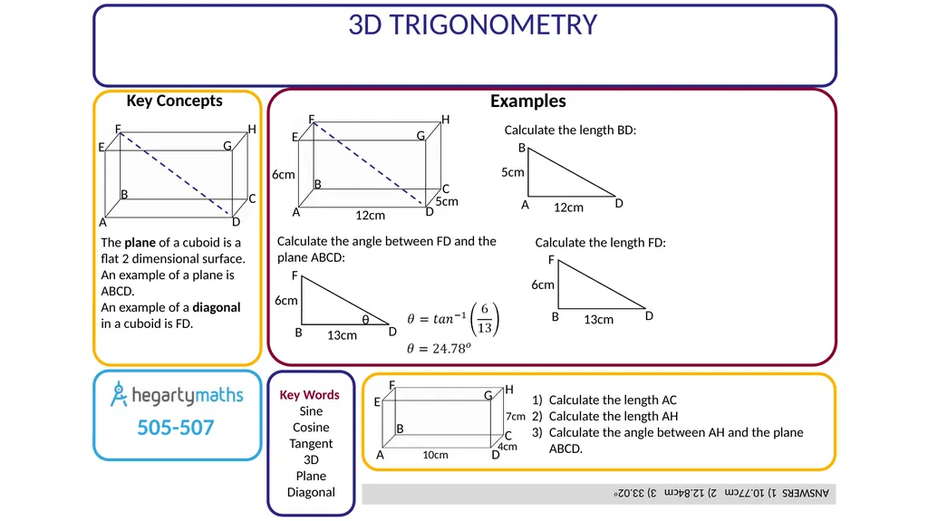Key Words Sine Cosine Side Angle Inverse 2D - slide 2 of 3