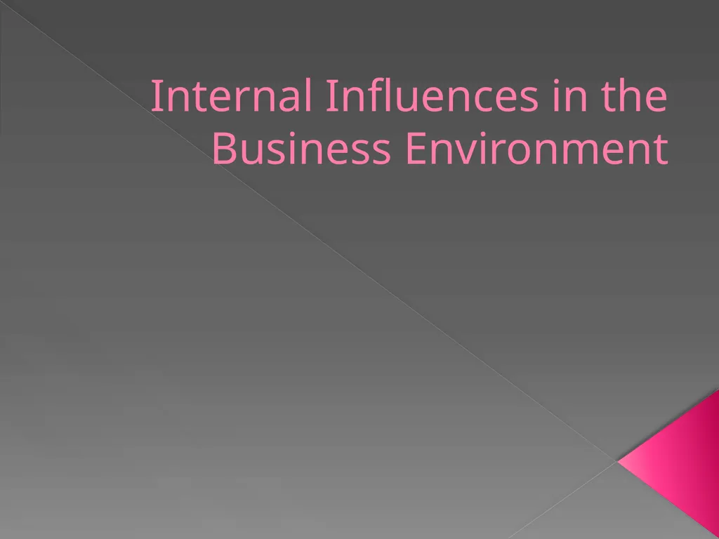 Internal Influences in the Business Environment