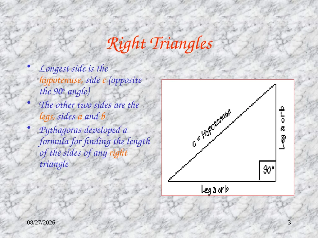 3/11/2023 1 The Pythagorean Theorem Mr. Clutter - slide 3 of 14