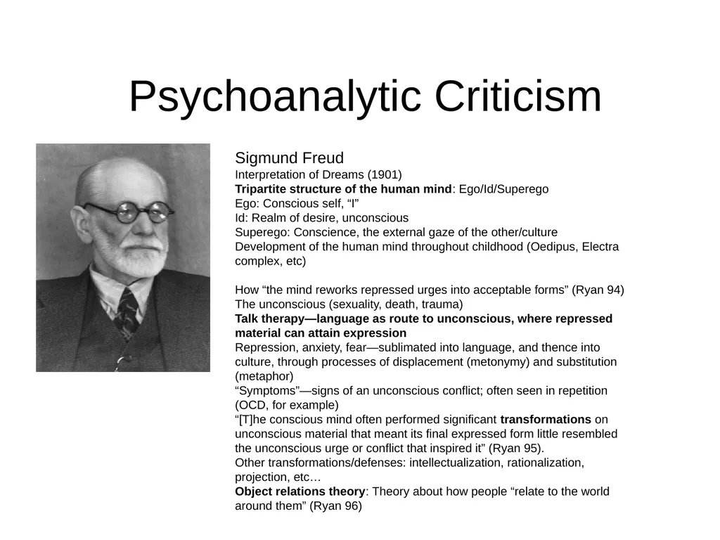 Psychoanalytic Criticism Sigmund Freud - slide 1 of 10