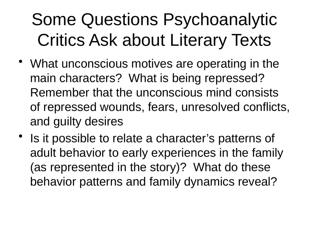 Psychoanalytic Criticism Sigmund Freud - slide 7 of 10