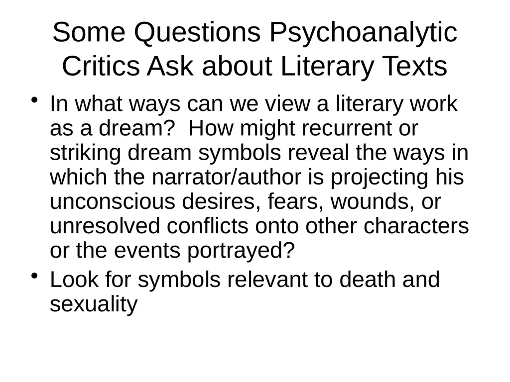Psychoanalytic Criticism Sigmund Freud - slide 9 of 10