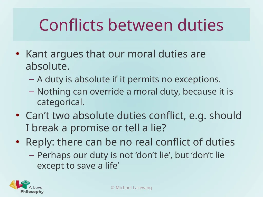 Three issues for Kantian deontology Michael - slide 3 of 7