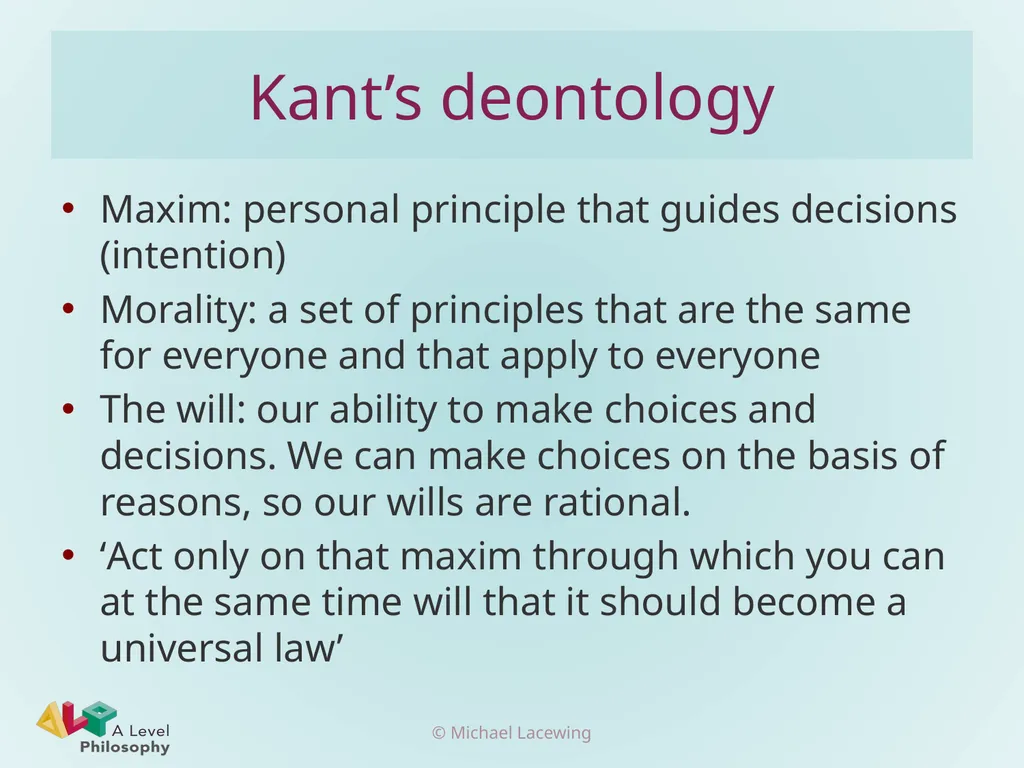 Three issues for Kantian deontology Michael - slide 2 of 7
