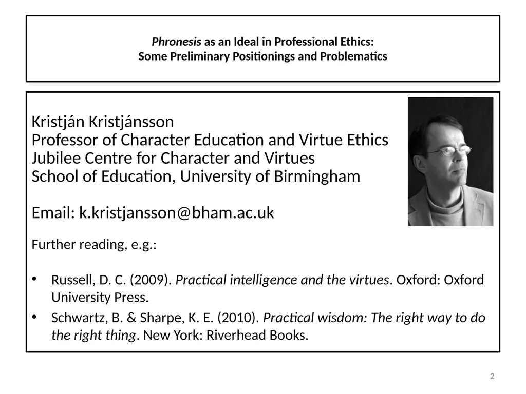 The Jubilee Centre for Character and Virtues - slide 2 of 22
