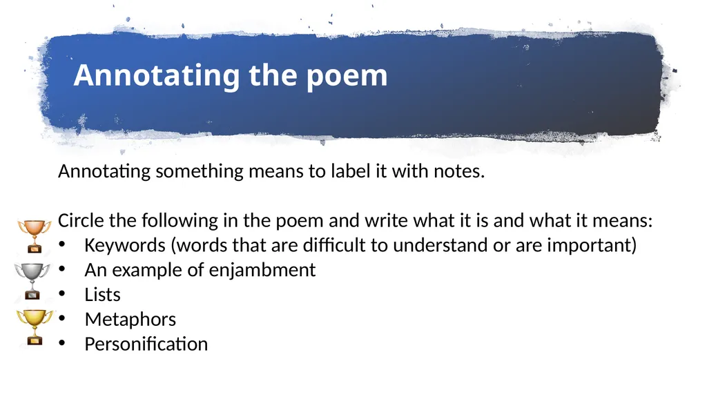 Learning Aim: Introduction to Poetry Last year: - slide 8 of 11