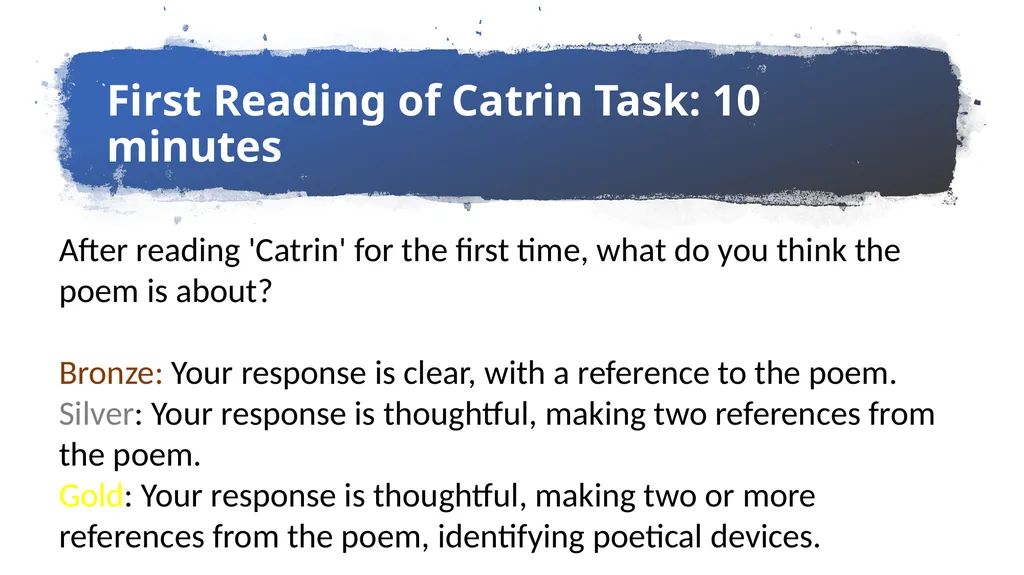 Learning Aim: Introduction to Poetry Last year: - slide 7 of 11