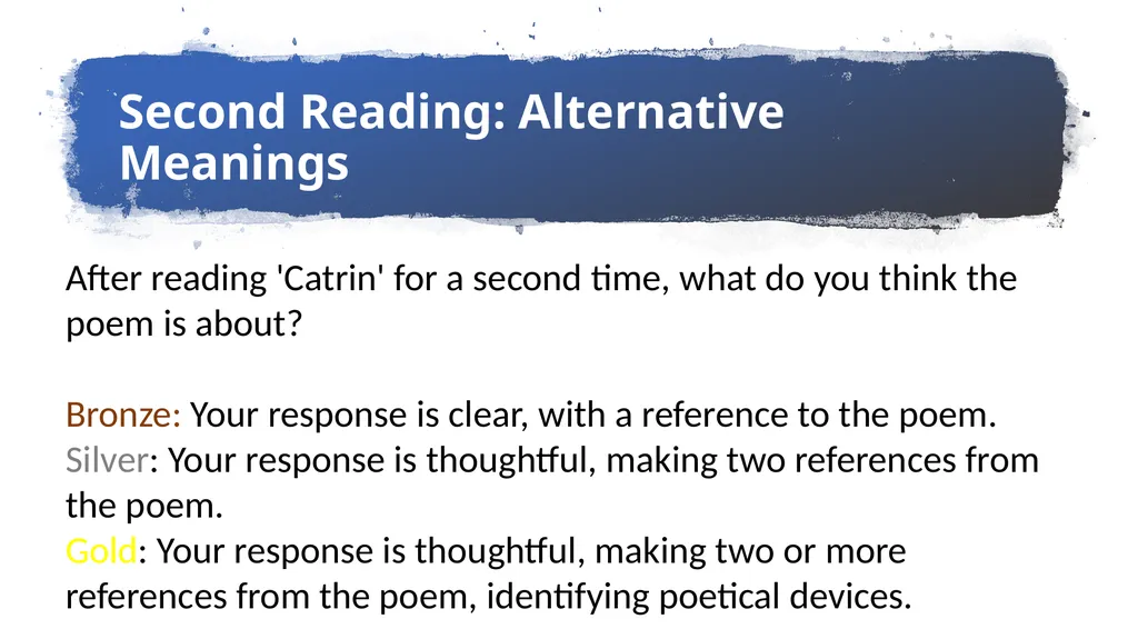 Learning Aim: Introduction to Poetry Last year: - slide 10 of 11