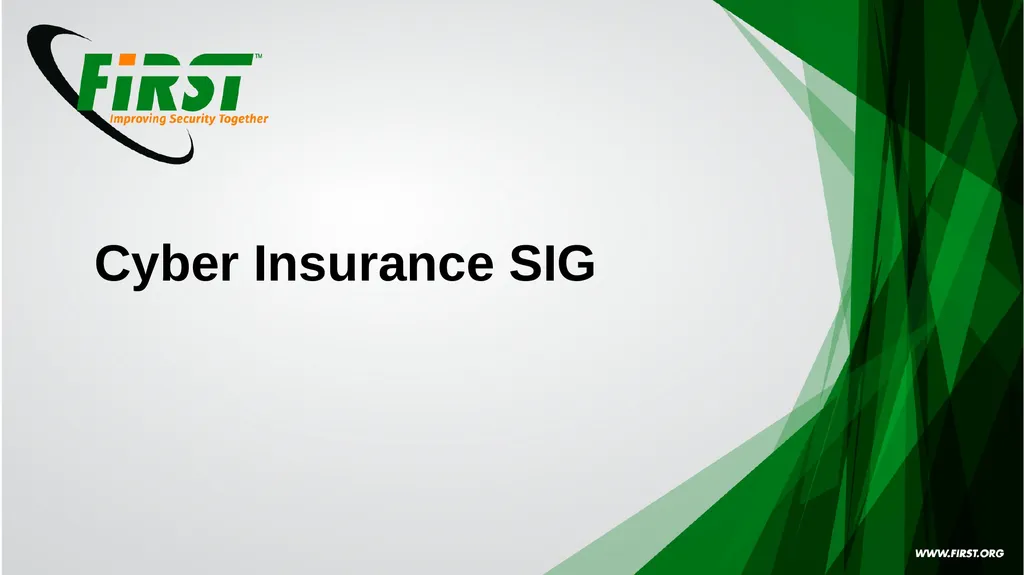Cyber Insurance SIG Year in Review Achievements in - slide 1 of 8