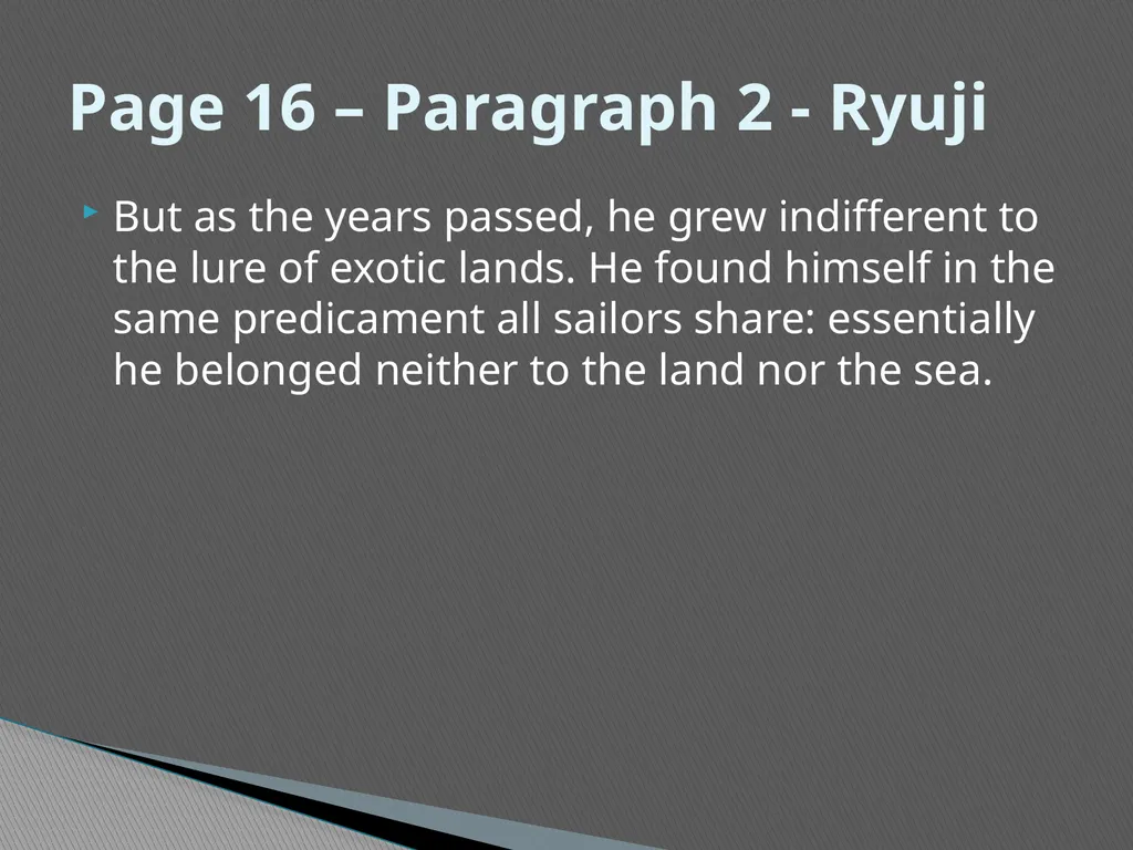 Existentialism in the Sailor Who Fell From Grace - slide 13 of 46