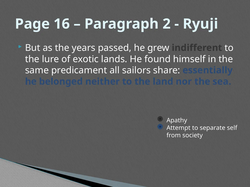 Existentialism in the Sailor Who Fell From Grace - slide 14 of 46