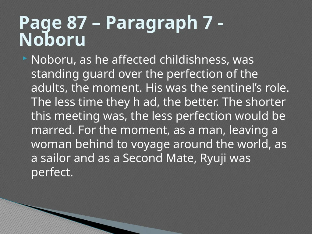 Existentialism in the Sailor Who Fell From Grace - slide 31 of 46