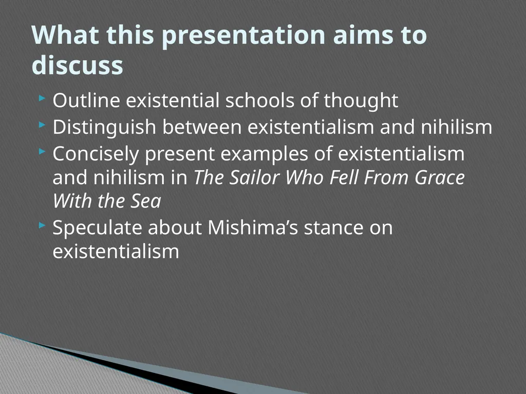 Existentialism in the Sailor Who Fell From Grace - slide 3 of 46