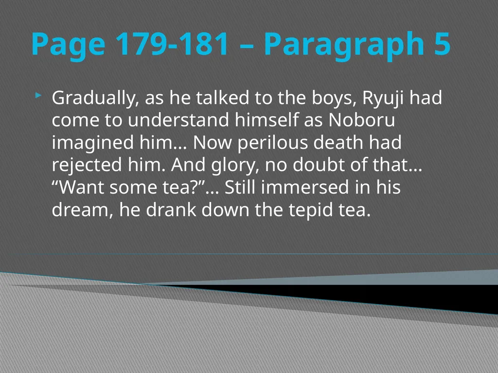 Existentialism in the Sailor Who Fell From Grace - slide 43 of 46