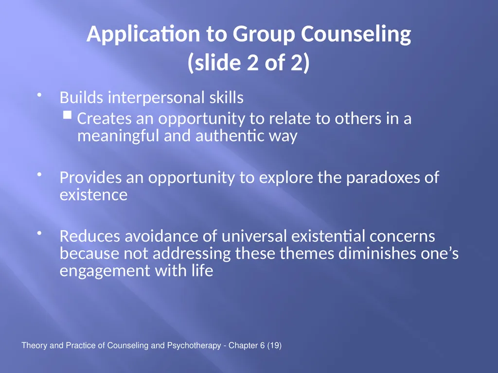 Theory and Practice of Counseling and - slide 21 of 26