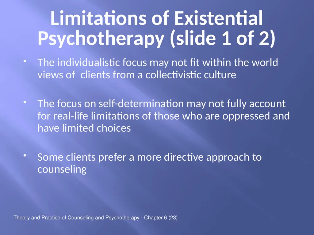 Theory and Practice of Counseling and - slide 25 of 26