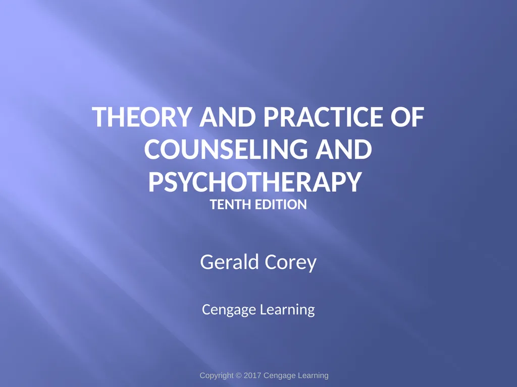 Theory and Practice of Counseling and - slide 1 of 26