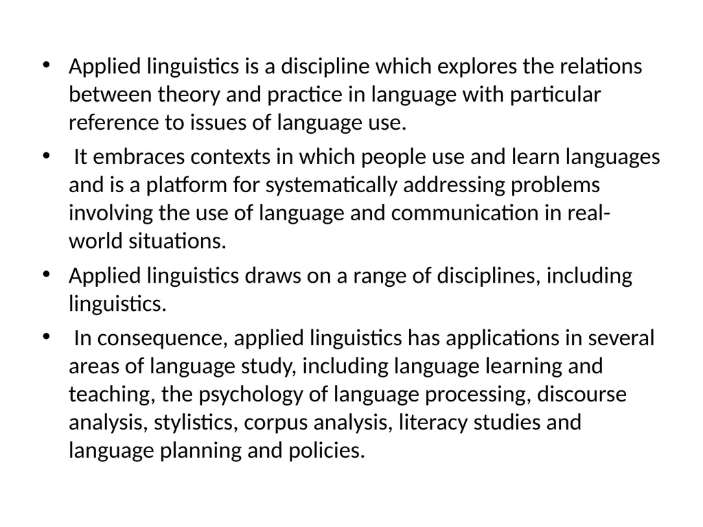 Applied Linguistics Definitions Applied - slide 3 of 9