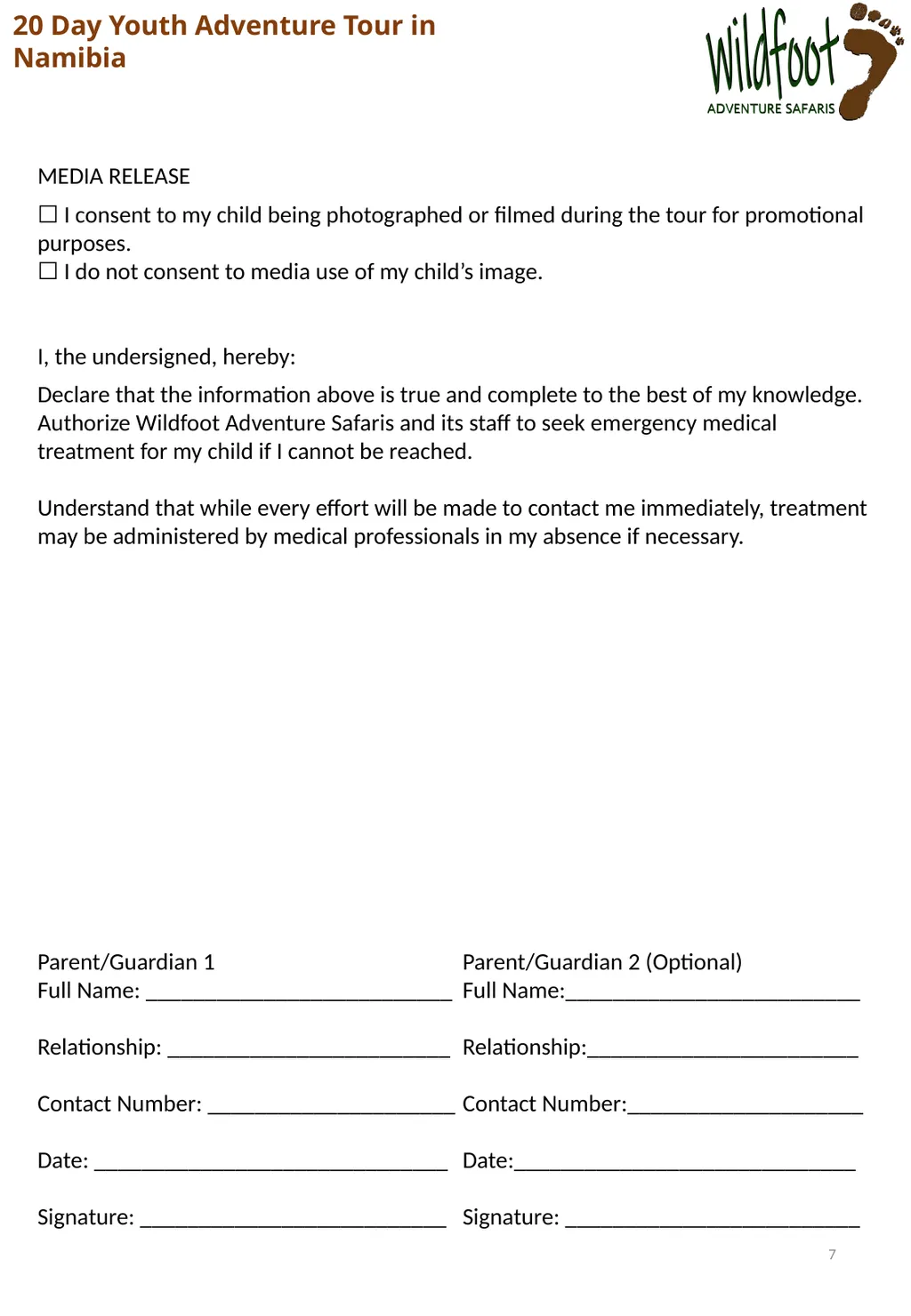 Youth Adventure Program – Parental Consent & - slide 7 of 7