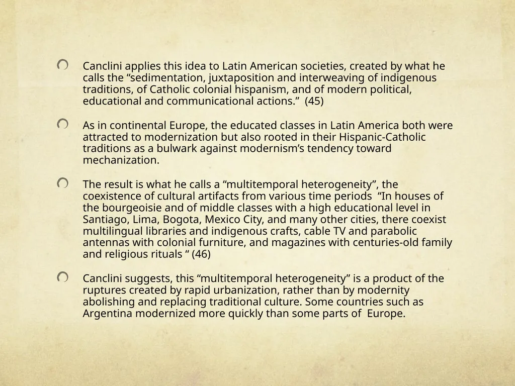 Modernity and Postmodernity in Latin America - slide 6 of 13