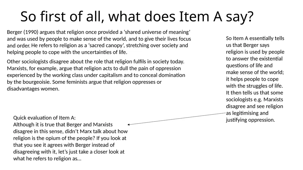 Using material from Item A and elsewhere, asses - slide 3 of 19