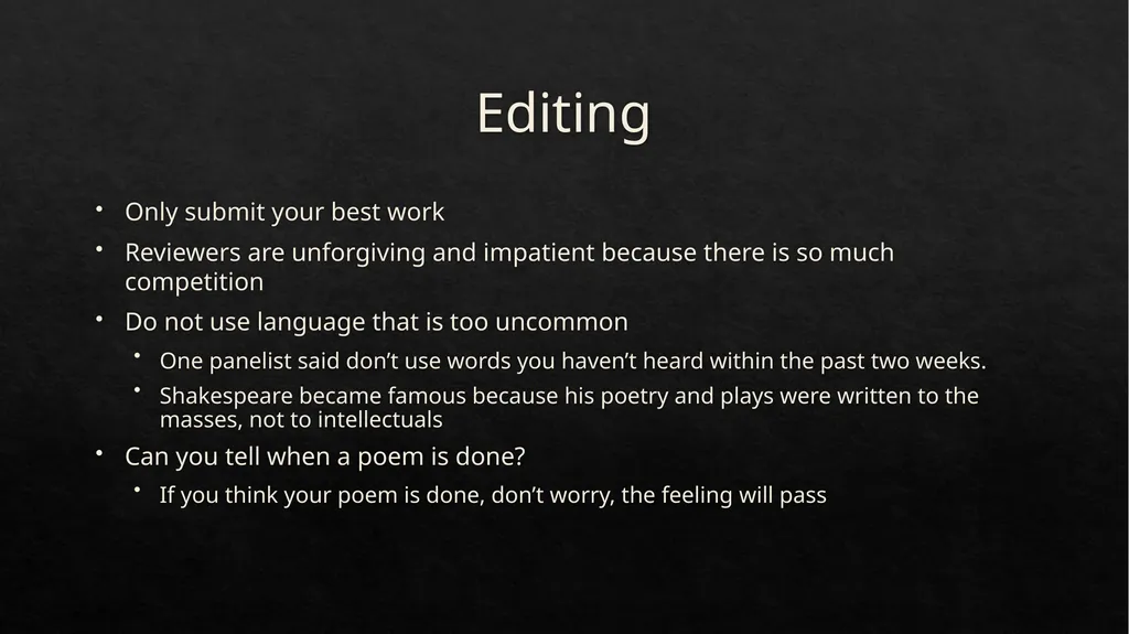 San Francisco Writers Conference Poetry Summit A - slide 9 of 13