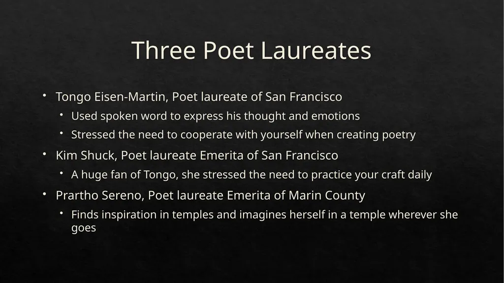 San Francisco Writers Conference Poetry Summit A - slide 6 of 13