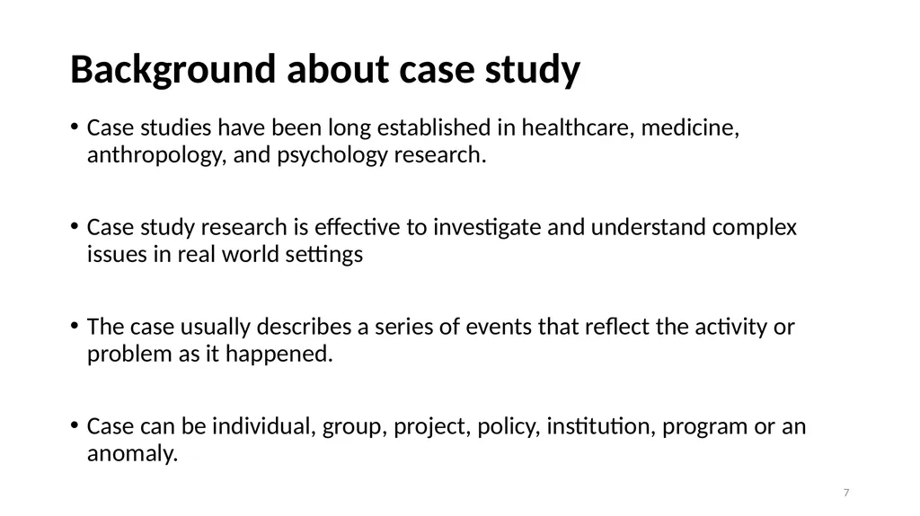 Case Study Research and Ethnography DR. Rania - slide 7 of 44