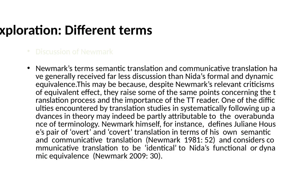 Lecture Two Exploration: Different terms - slide 2 of 11