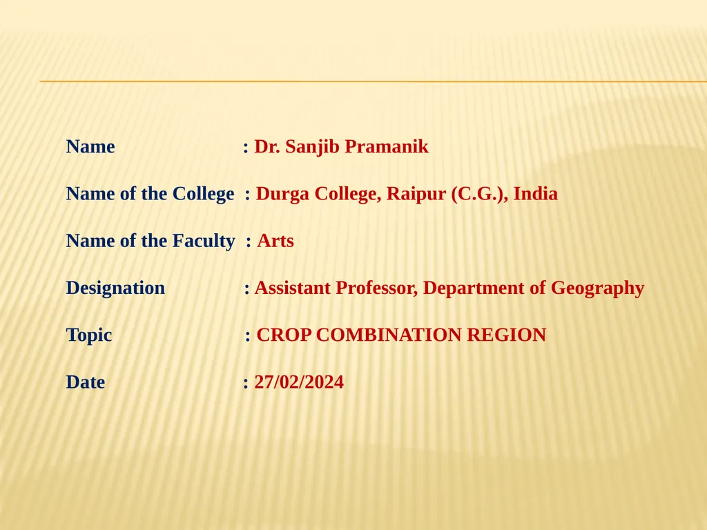 Name : Dr. Sanjib Pramanik Name of the College : - slide 1 of 36