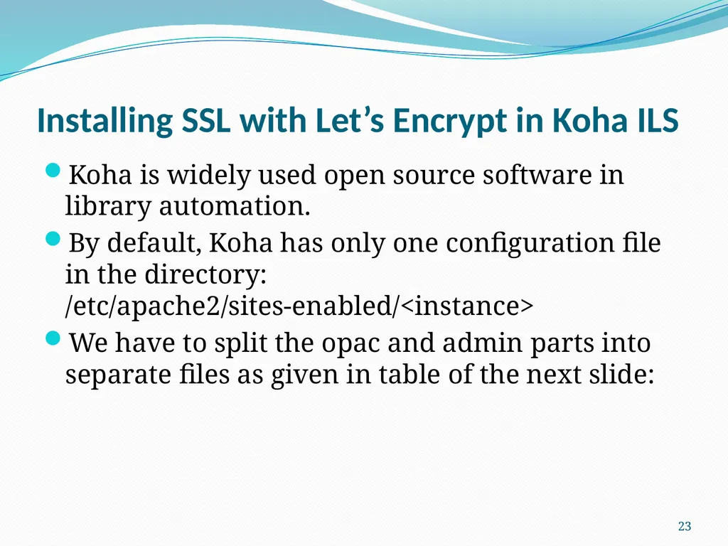 SSL (Secure Sockets Layer) for Library Software - slide 23 of 37