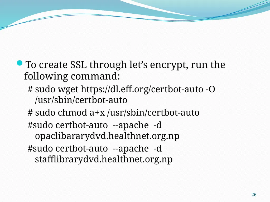 SSL (Secure Sockets Layer) for Library Software - slide 26 of 37