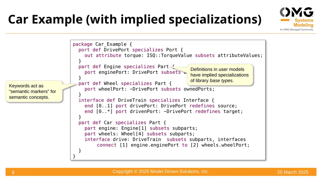 SysML® v2 Summit Reston VA 20 March 2025 Ed - slide 8 of 17