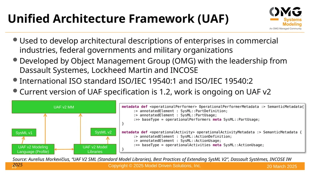 SysML® v2 Summit Reston VA 20 March 2025 Ed - slide 13 of 17