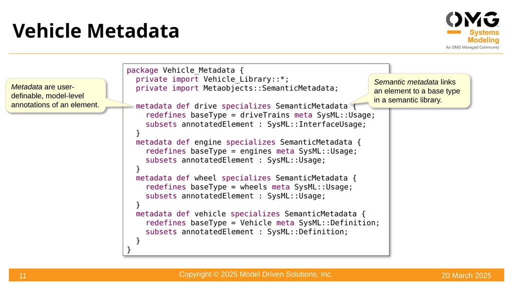 SysML® v2 Summit Reston VA 20 March 2025 Ed - slide 11 of 17