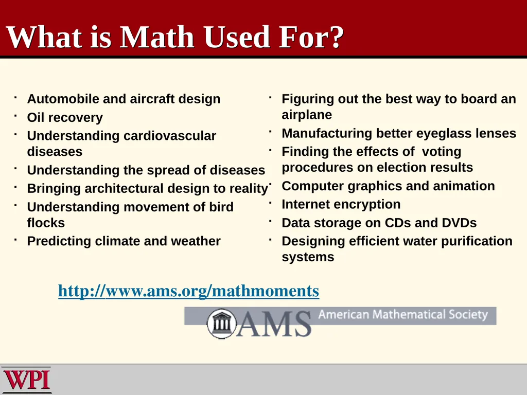 WPI Mathematics Institute for Secondary Teaching - slide 27 of 27