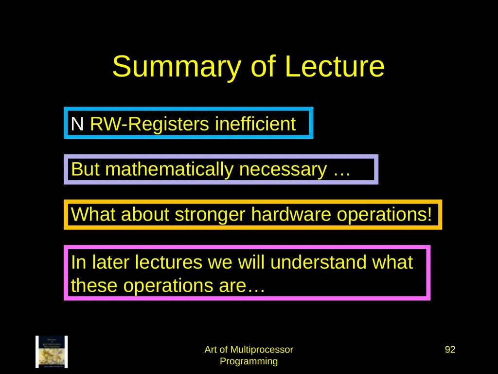 Art of Multiprocessor Programming 2 Mutual - slide 91 of 93