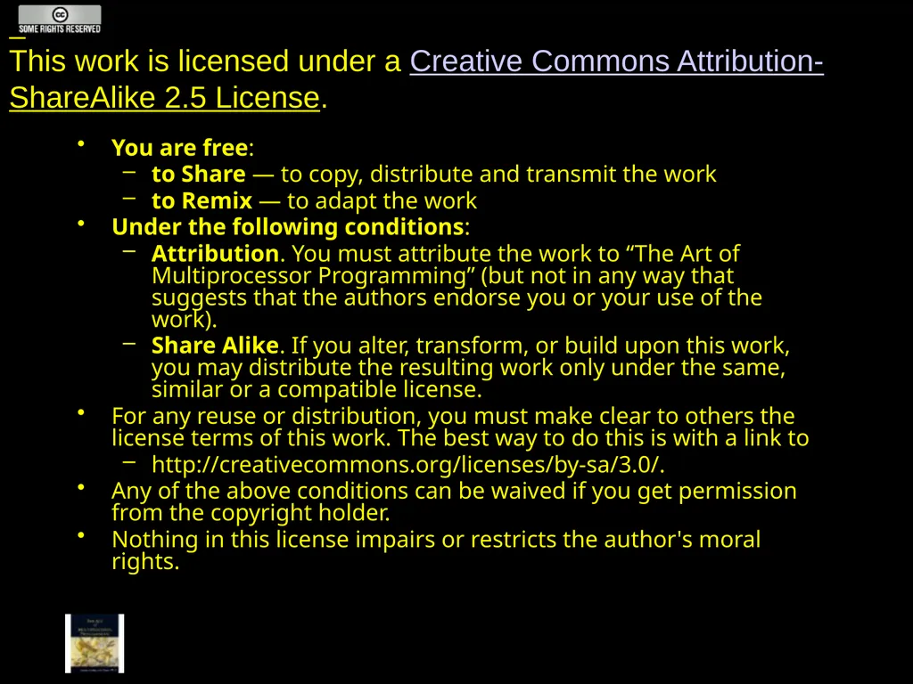 Art of Multiprocessor Programming 2 Mutual - slide 92 of 93