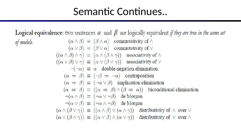 Artificial Intelligence Chapter 7: Logical Agents - slide 9 of 23